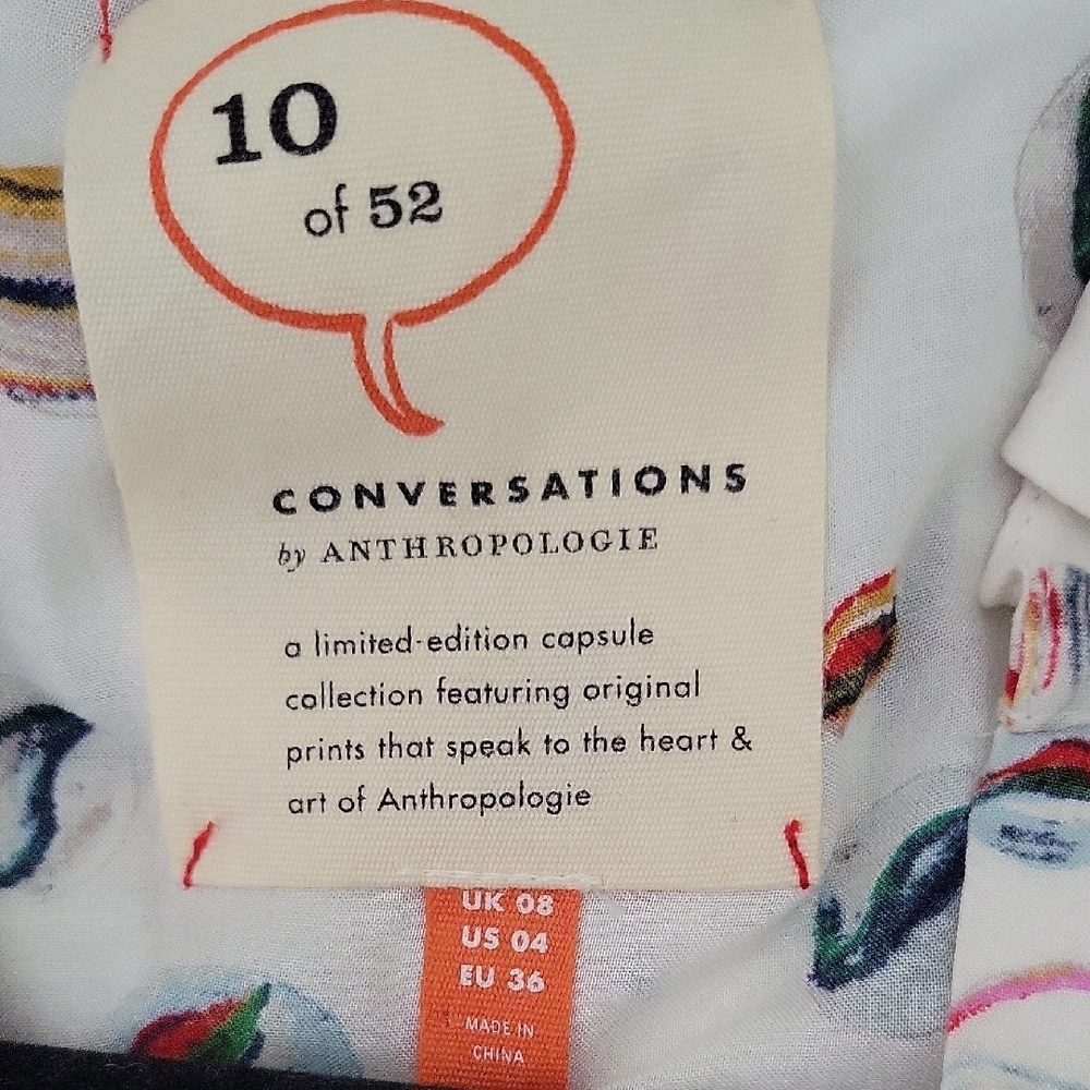 Anthropologie Conversation Women's Button Down Shirt with Marble Print Size 4 - Picture 5 of 9